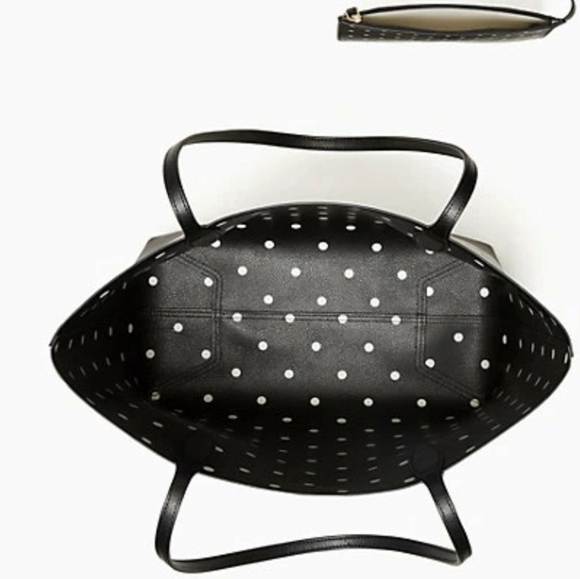 NWT KATE SPADE DISNEY Minnie Mouse & Figaro Reversible Polka Dot Tote & Pouch - Picture 11 of 16